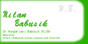 milan babusik business card